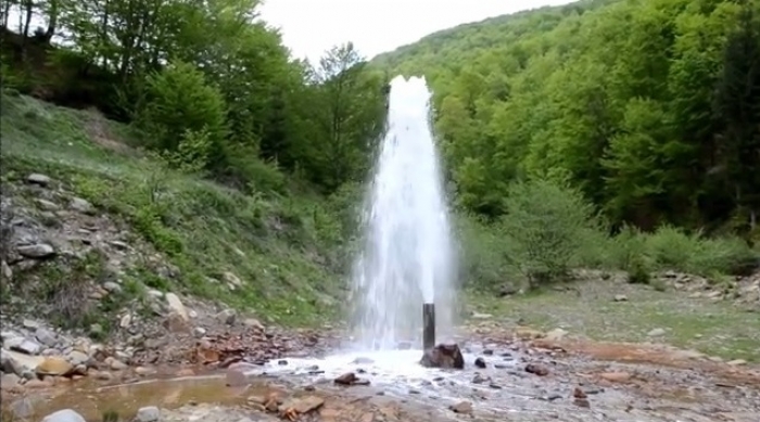 Виверження унікального закарпатського гейзера показали в мережі