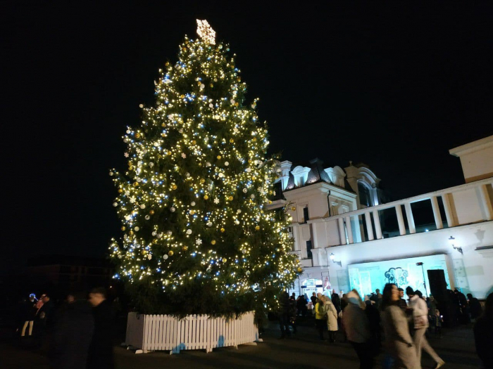 На головній ялинці Ужгорода засяяли вогні (ФОТОФАКТ)