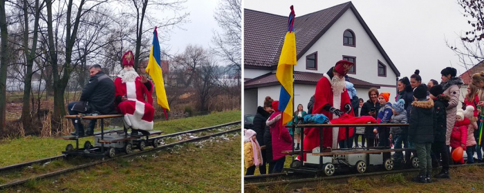 У село Сільце на Закарпатті Миколай приїхав на дрезині