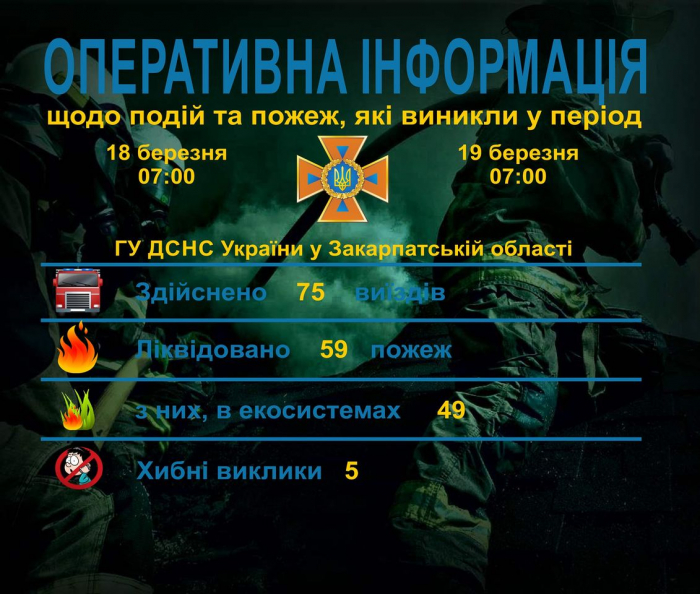 Майже 50 випадків загоряння сухої трави за добу зафіксували пожежники на Закарпатті