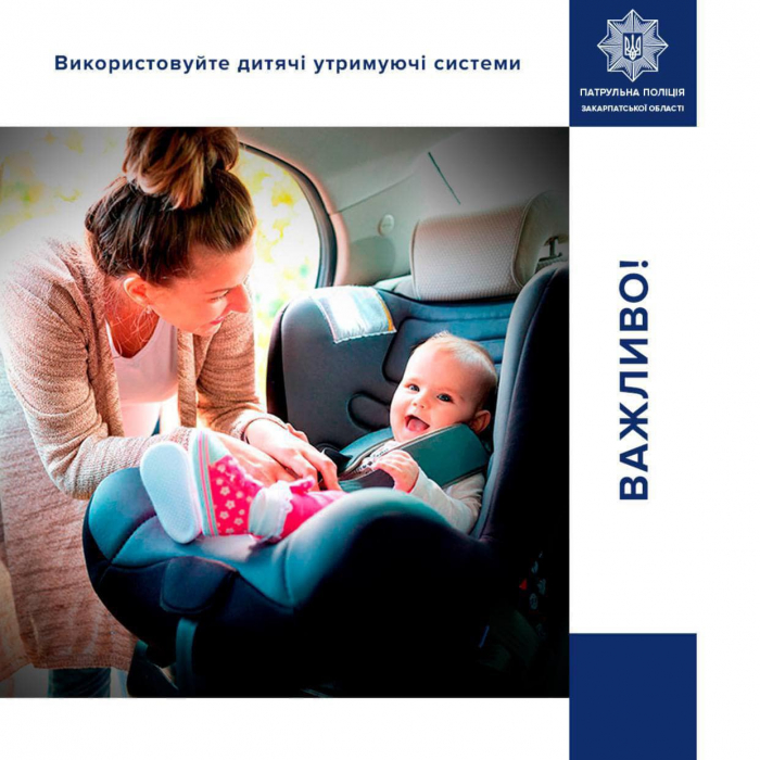 Упродовж 2024 року закарпатські патрульні винесли 100 постанов за порушення правил перевезення дітей