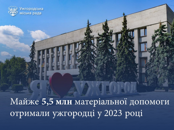 Майже 5,5 мільйонів гривень матеріальної допомоги виплатили минулого року із міського бюджету ужгородцям