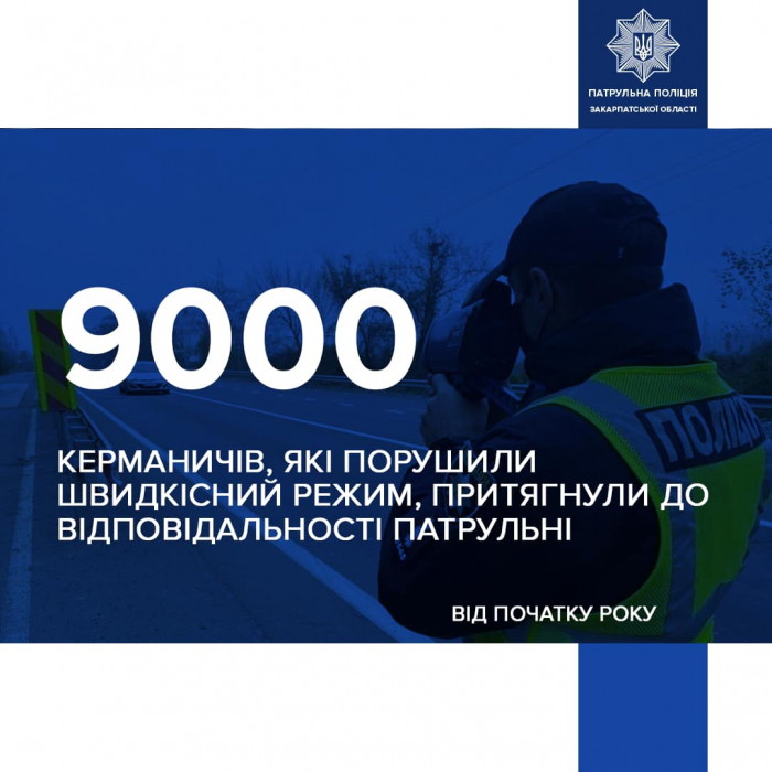 Із початку року на Закарпатті вже оштрафували 9 тисяч водіїв, які перевищили швидкість